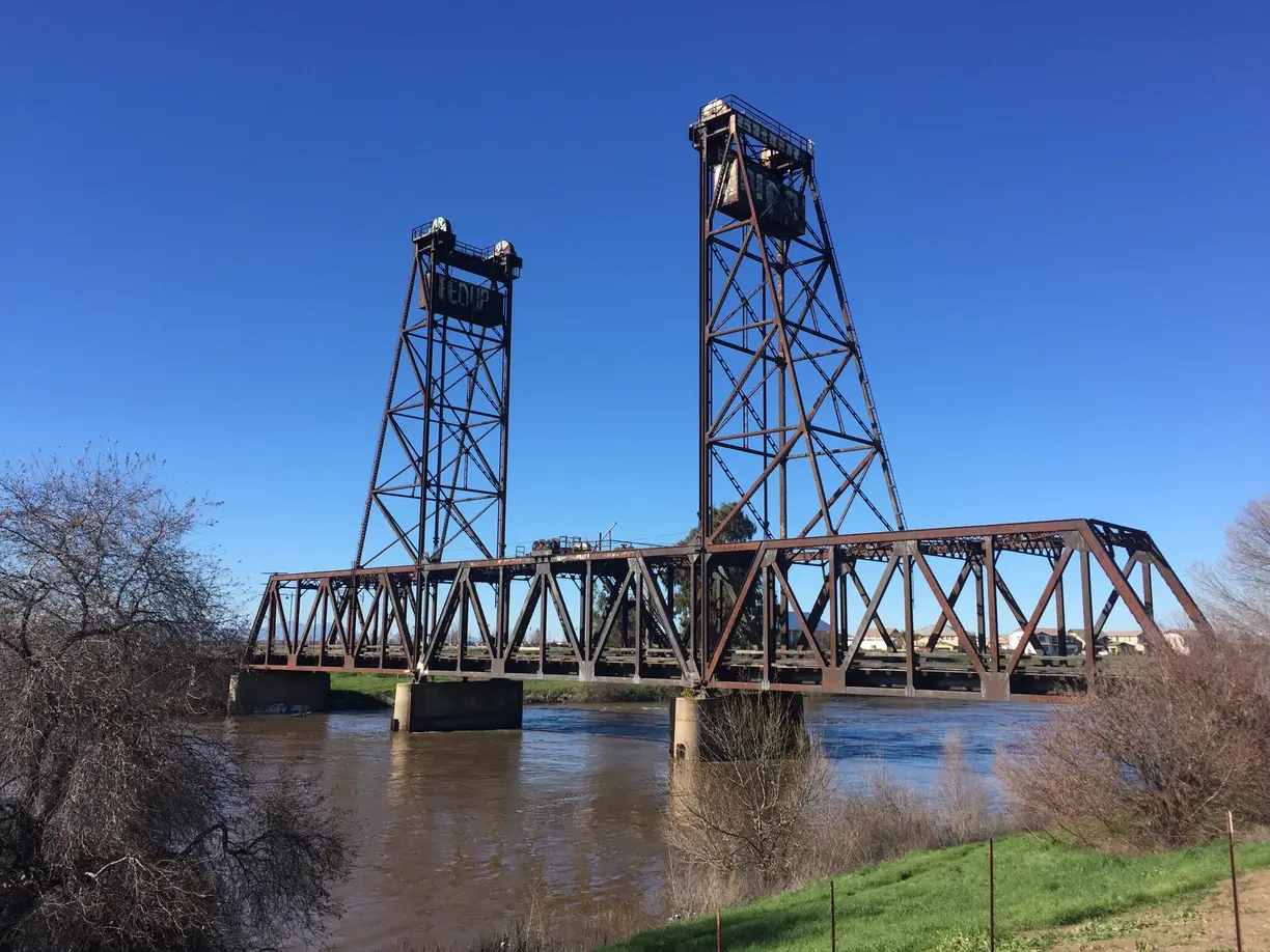 an image of lathrop, california showcasing their mossdale railroad bridge